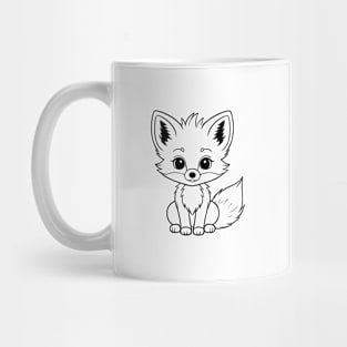 Cute Baby Fox Animal Outline Mug